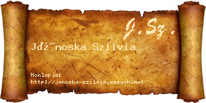 Jánoska Szilvia névjegykártya